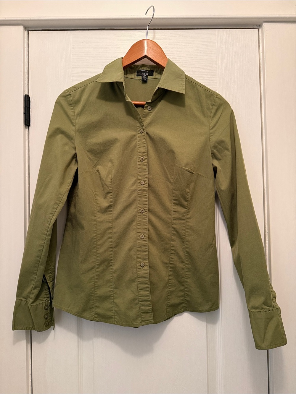 Jacob Olive Green Button-Down Fitted Shirt